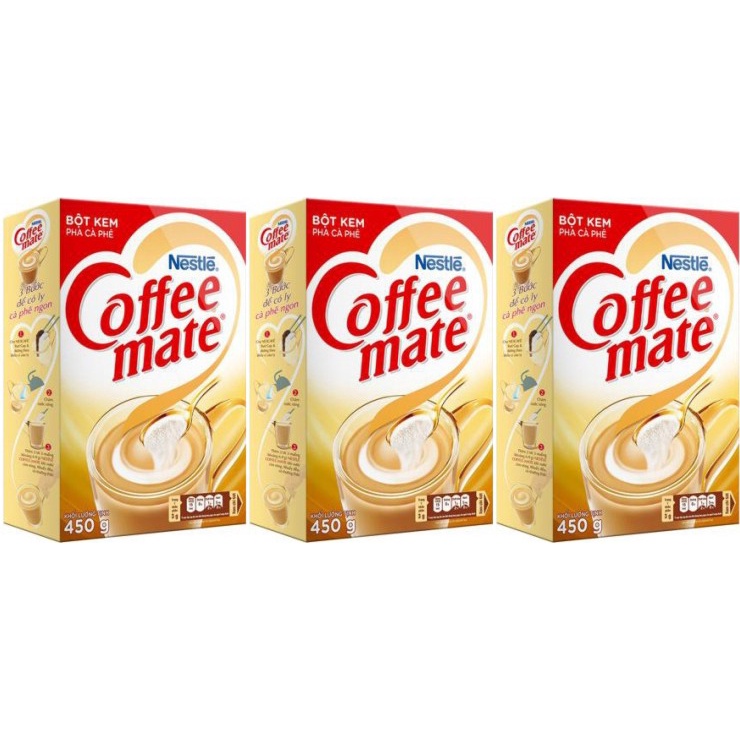 Combo 3 Hộp Bột kem coffee mate 450gram Nestle pha cà phê , trà sữa