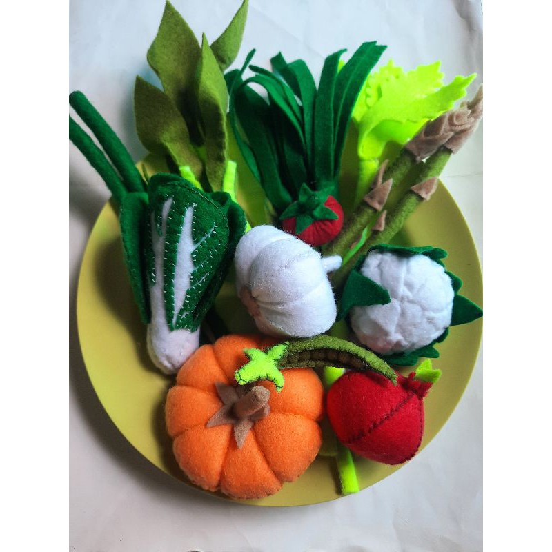 Dụng cụ cắt rau củ và trái cây bằng vải nỉ (Màu Be request)