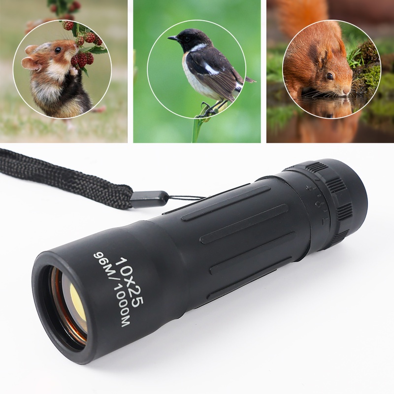 1 ống nhòm 10x25 mini chống nước thu phóng được cho săn bắn và trẻ em