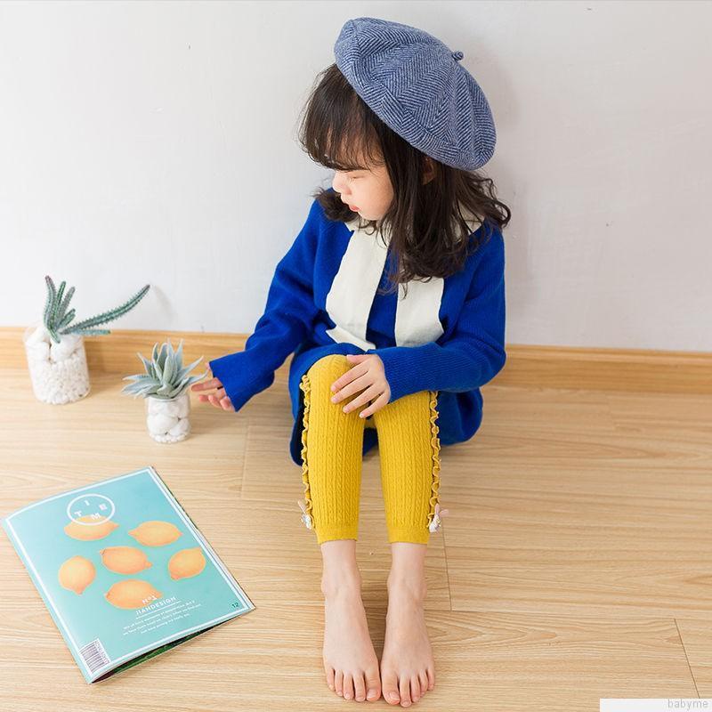 Quần legging dày mềm mại co giãn màu trơn cho bé gái 0-5 tuổi