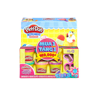 Combo Bột nặn Play Doh Bộ Làm kem mát lạnh E0042 tặng 1 bộ Bột nặn 6 màu CBE0042-A5417