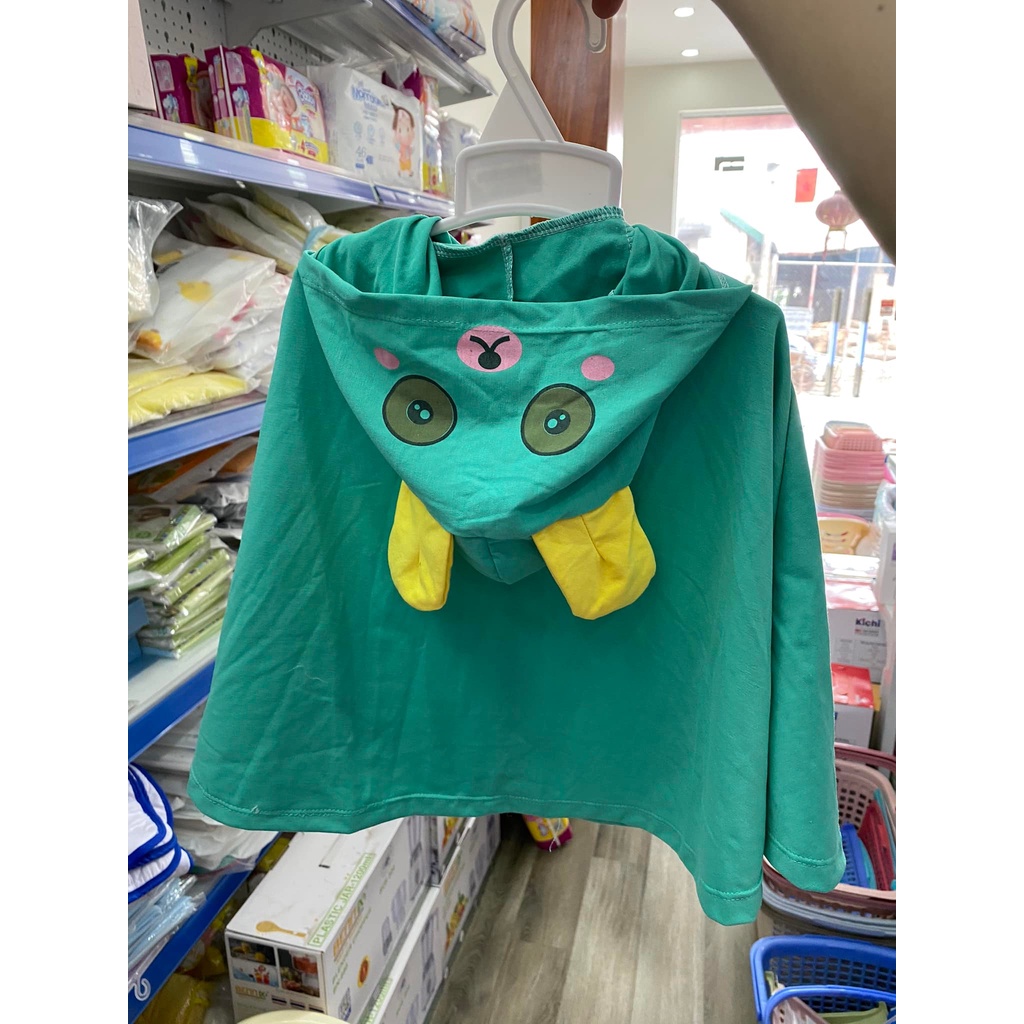 Áo choàng chống nắng cho bé, Áo choàng thú fusi vải cotton