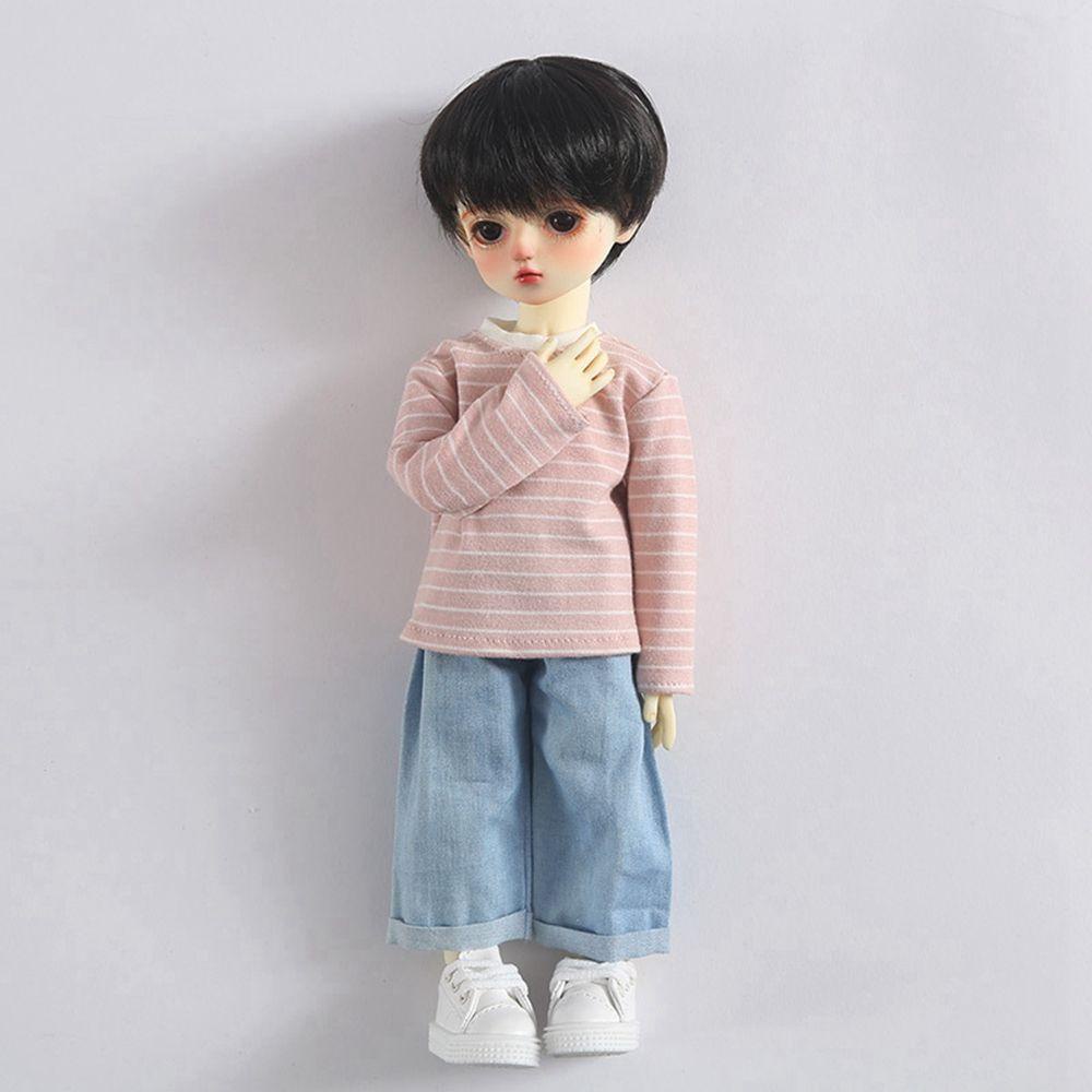 Bộ Áo Thun Cầu Vồng + Quần Short Jean Xinh Xắn Cho Búp Bê Tỉ Lệ 1/6 30cm