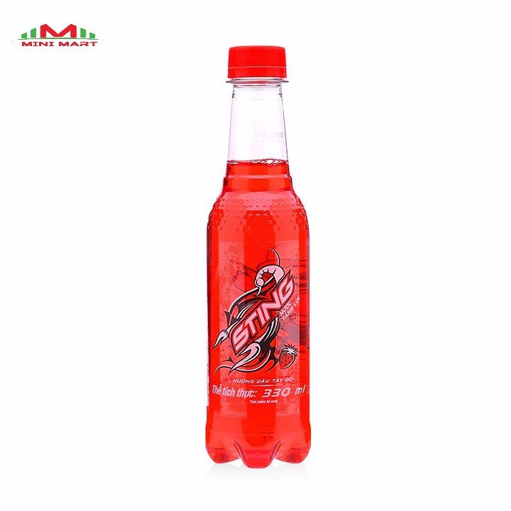 [ Yams Mart ] Combo 6 chai Nước Tăng Lực Sting Hương Dâu PET Chai 330 ML