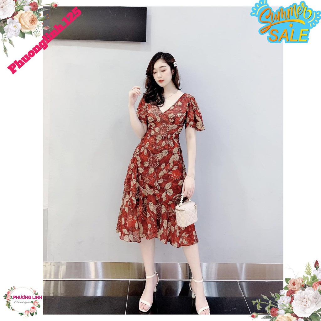 VÁY VOAN XÒE LÁ ĐỎ 2 LỚP | BigBuy360 - bigbuy360.vn