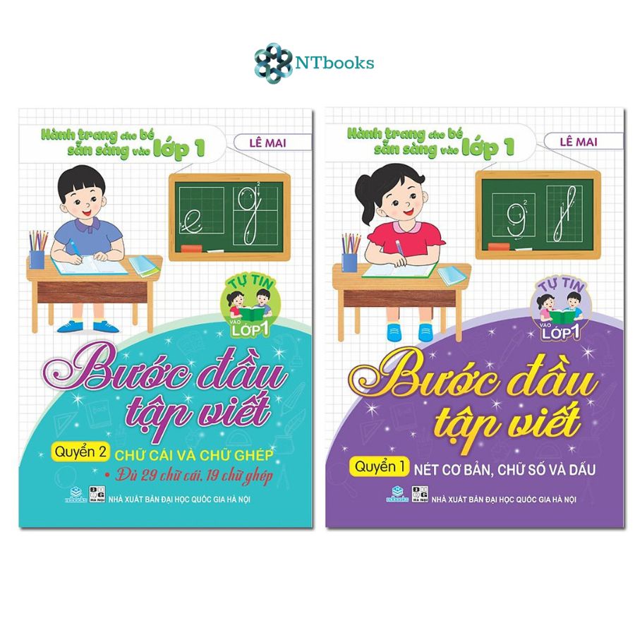 Sách Bước đầu tập viết- Hành trang vào lớp 1 (Combo 2 cuốn)
