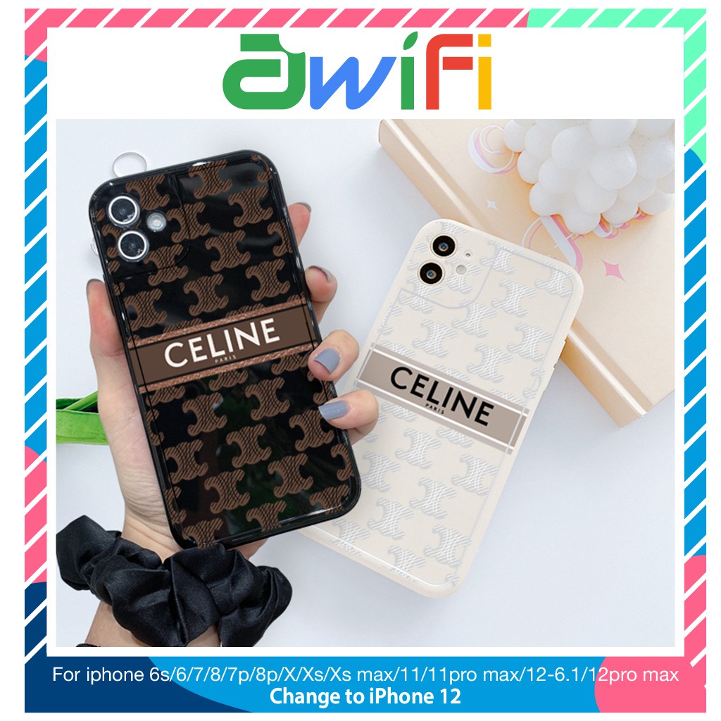 Ốp lưng iphone viền nổi bóng celine 5/6/6plus/6s/6splus/7/7plus/8/8plus/x/xr/xs/11/12/pro/max/plus/promax - Awifi R2-1