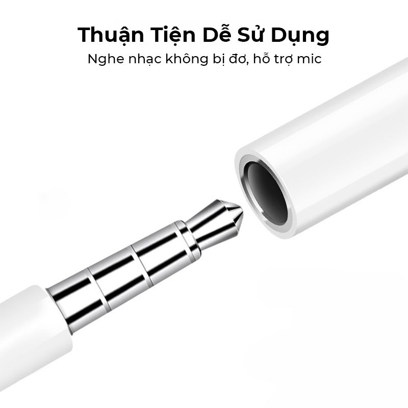 Jack Chuyển Đổi Tai Nghe iPhone Zin Cổng Lightning Sang 3.5mm Có Mic Chính Hãng Bảo Hành 06 Tháng