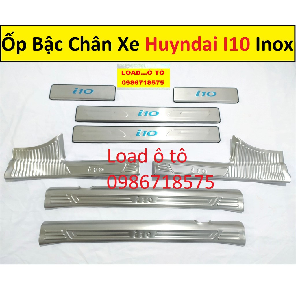 Ốp Bậc Cửa, Nẹp Bước Chân Trong, Ngoài Xe Huyndai i10 2022-2014 Chất Liệu Inox Cao Cấp