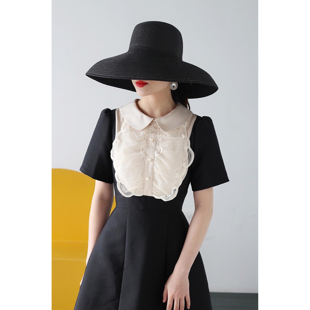 LAVIEM - Đầm đen phối bèo Daria | BigBuy360 - bigbuy360.vn