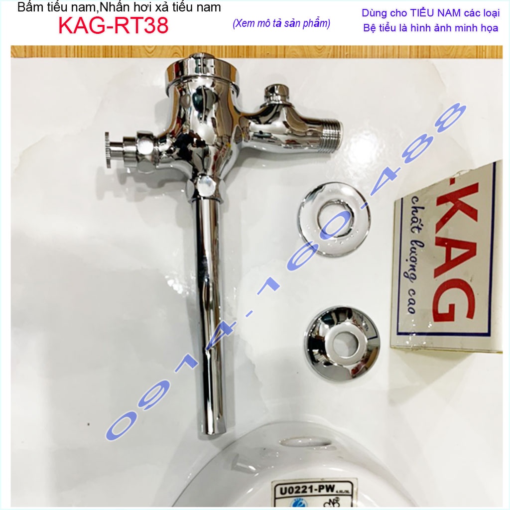 Bộ xả ấn tay KAG-RT38, xả nhấn hơi bệ tiểu nam xả nước mạnh dễ sử dụng thân to thiết kế đẹp