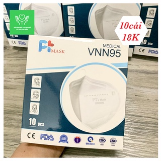 Combo 100 cái khẩu trang vnn95 pt mask, 4 lớp, kháng khuẩn, chống bụi siêu mịn pm2.5, màu trắng