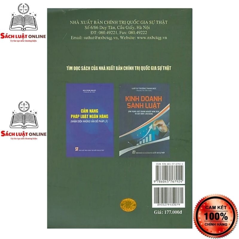 Sách - Combo 2 cuốn Cẩm nang pháp luật ngân hàng (nhận diện những vấn đề pháp lý) + 9 biện pháp bảo đảm nghĩa vụ hợp...