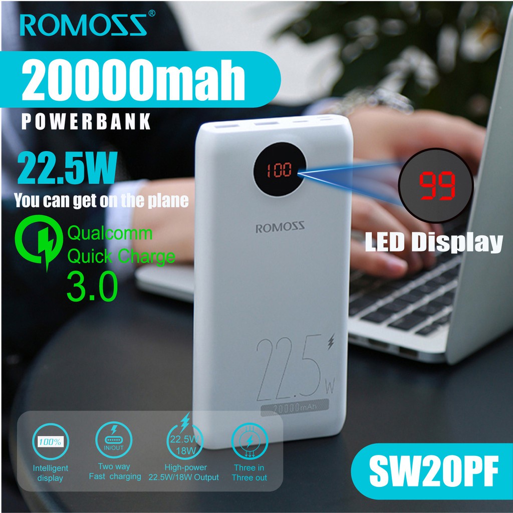 Pin sạc dự phòng RO-MOSS 20000mAh 22.5w - Hàng chính hãng