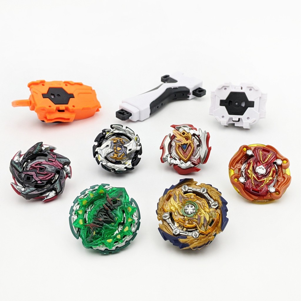 Bộ 6 Con quay BeyBlade + 2 Tay phóng + Sàn đấu - Con quay vòng xoay thần tốc