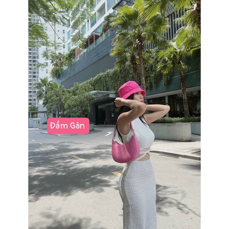 Đầm body midi dáng dài thun gân cổ tròn ba lỗ sát nách phối khoét eo đan dây sexy