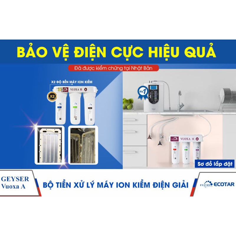 Bộ tiền tiền lọc Geyser Vuoxa A cho máy ion kiềm. Nhập khẩu Nga
