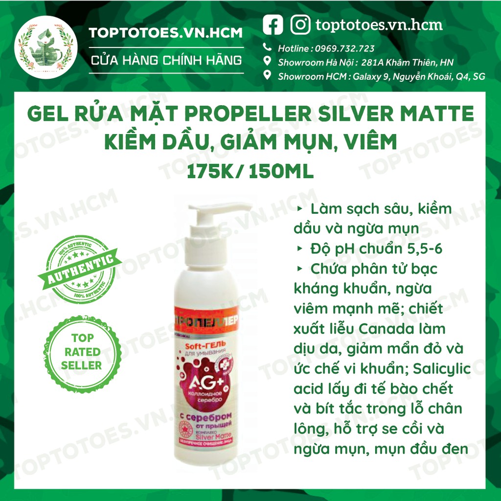 [Mã COS1904 giảm 8% đơn 300K] Gel và Foam rửa mặt Propeller Silver Matte