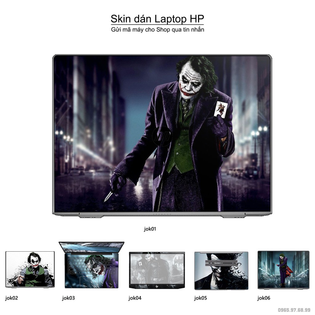 Skin dán Laptop HP in hình Joker (inbox mã máy cho Shop)