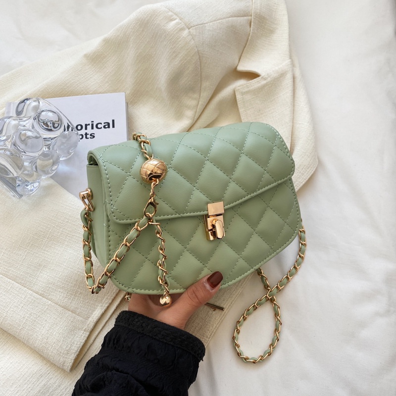 Túi Đeo Chéo Dáng Vuông Nhỏ Phối Dây Xích Thời Trang Mùa Hè Hàng Mới Dành Cho Bạn Nữ