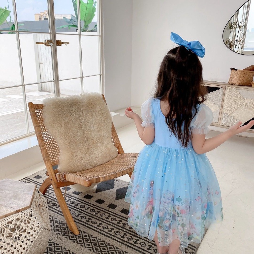Đầm Công Chúa Elsa Thiết Kế Mới Thời Trang Mùa Hè Dành Cho Bé Gái