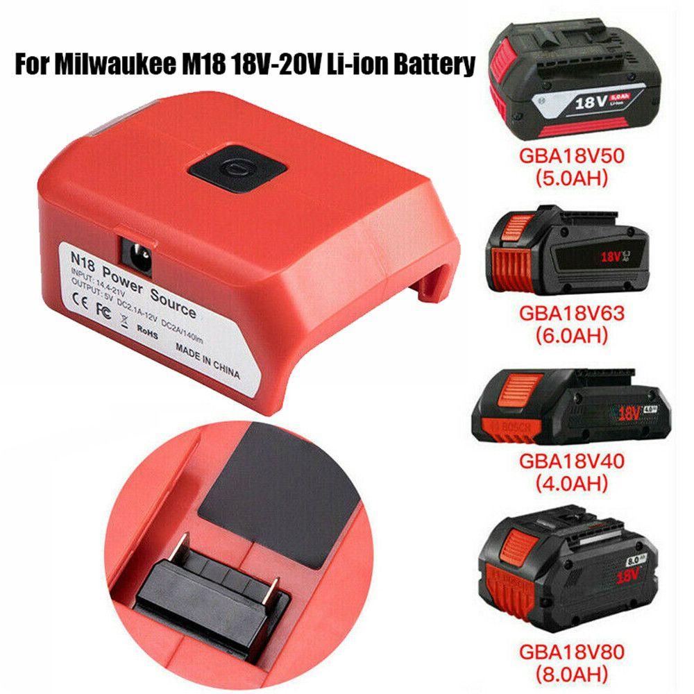 Bộ Chuyển Đổi Pin Li-ion Hai Cổng USB Cho Pin Li-ion Milwaukee M18 18V-20V