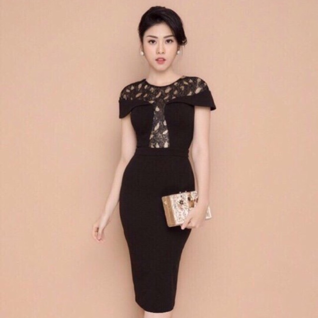 ĐẦM TRỄ VAI PHỐI REN HÀN QUỐC