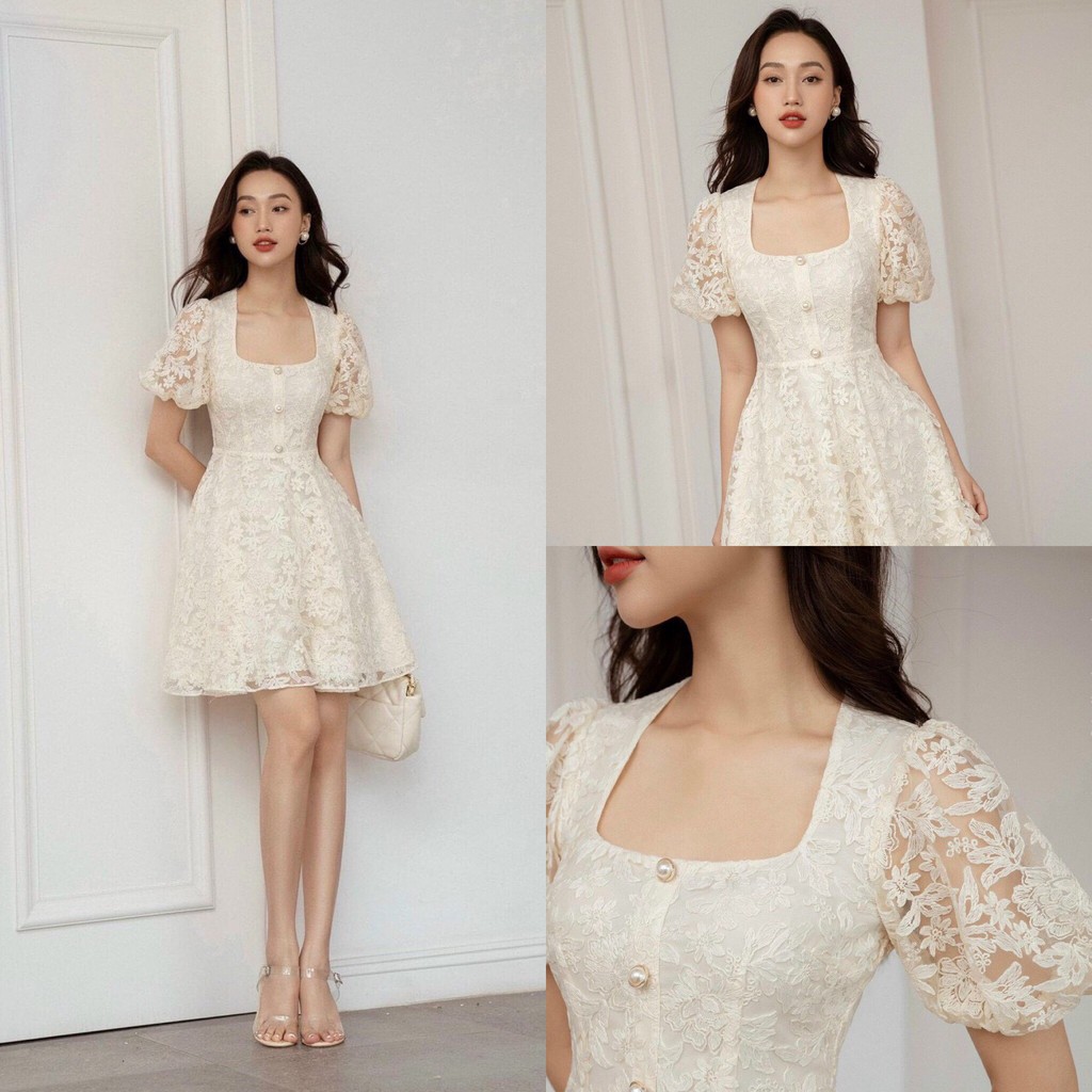 Đầm xòe ren thiết kế sang trọng cao cấp