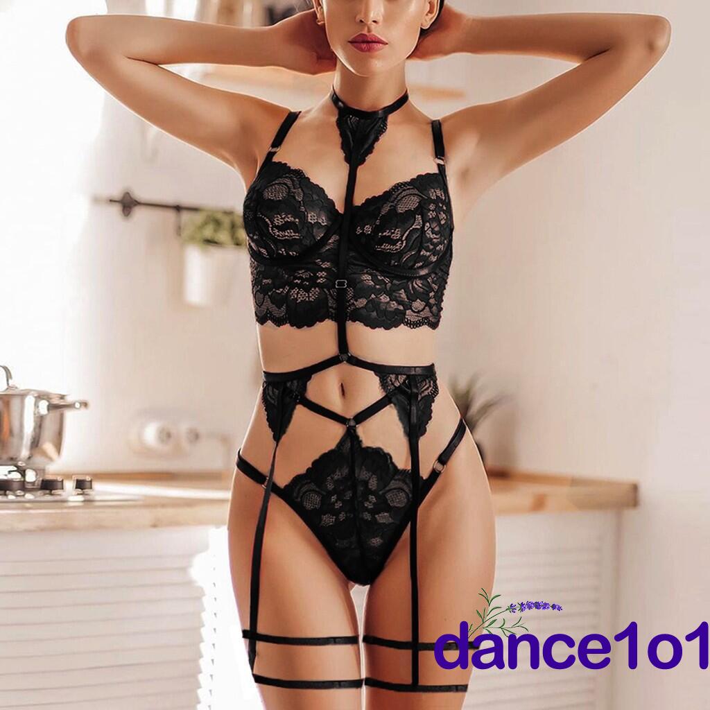 Set Đồ Lót Ren 3 Món Quyến Rũ Cho Nữ