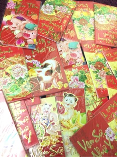 Bao lì xì đỏ nhiều mẫu tệp 6 chiếc