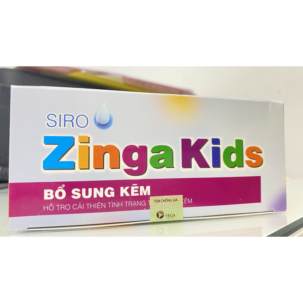 Siro Kẽm Ống Zinga Kids Giúp Bé Tăng Đề Kháng,Tiêu Hóa Tốt,Kích Thích Ăn Ngon Cho Bé.Hộp 20 Ống