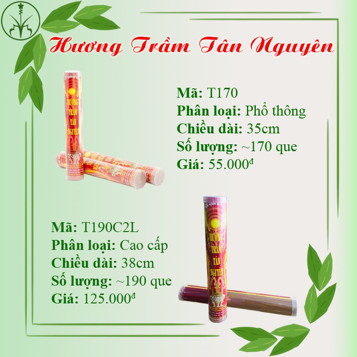 Nhang Trầm thơm cao cấp TÂN NGUYÊN ống 170 que T190C2 - Trầm hương tự nhiên