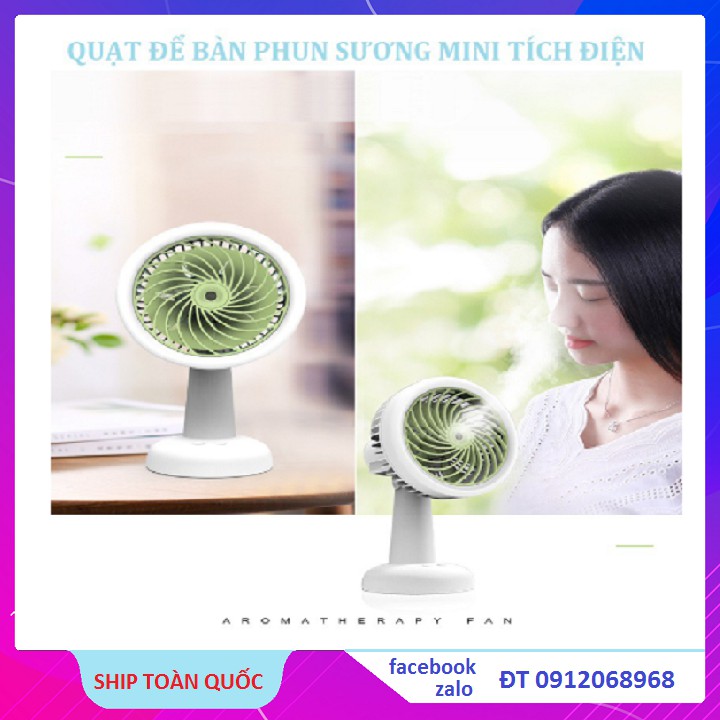 Quạt Phun Sương Mini Tích Điện Cổng USB,Quạt Điều Hòa Mini 550FP05 Để Bàn,Quạt Tích Điện Phun Sương Hơi Nước Tạo Ẩm