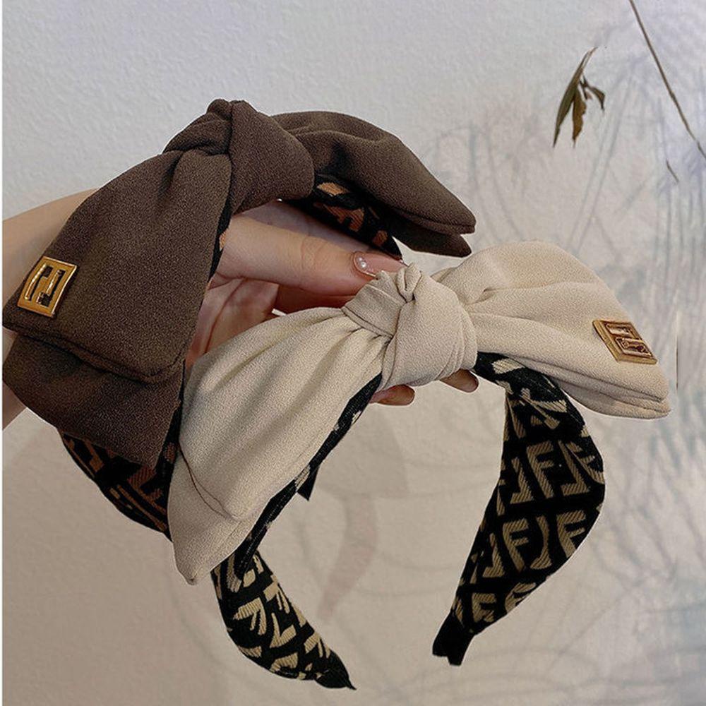 Băng Đô Cài Tóc VANES1 Đính Nơ In Chữ Phong Cách Pháp Cổ Điển Thời Trang Cho Nữ