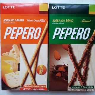 Bánh Que Lotte Pepero Nhân Phô Mai Cheese Cream/ Nhúng Socola Hạnh Nhân giòn rụm Hộp- ăn vặt Hàn Quốc hộp quà bánh Tết