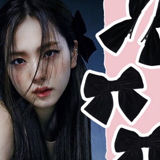 Kẹp tóc nơ đen phong cách Kim Jisoo phong cách xinh xắn sang chảnh