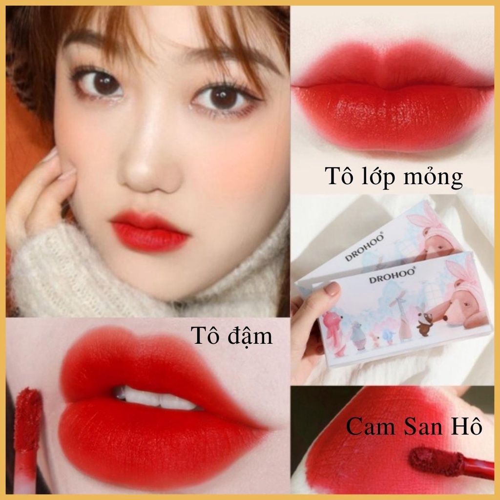 Set 5 Cây Son Kem Lì Drohoo Nội Địa Trung Mềm Mượt Lâu Trôi Chống Dính Cốc Lên Màu Chuẩn 20g- AnnA.4.0.Cosmetic | BigBuy360 - bigbuy360.vn