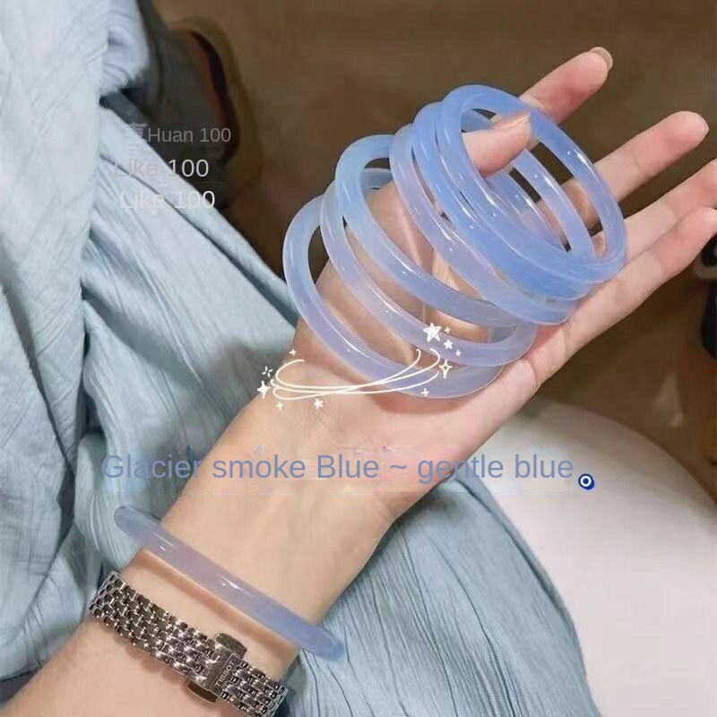 Vòng Đeo Tay Mặt Kính Màu Xanh Sữa Siêu Đẹp Phong Cách Cổ Tích Tích Hợp Hán Phục Cho Nữ