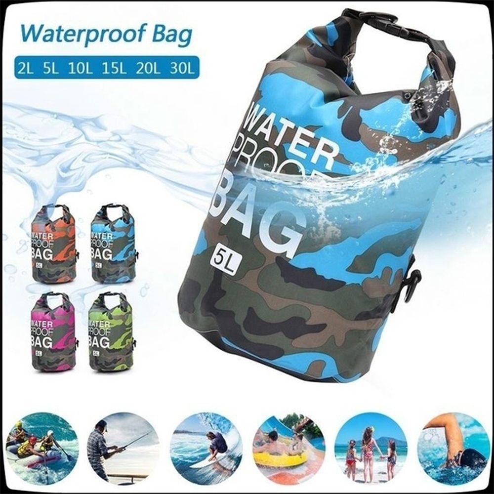 Túi Khô Chống Thấm Nước Dung Tích 2 / 5 / 10 / 15L / 20L Tiện Dụng Khi Đi Thuyền