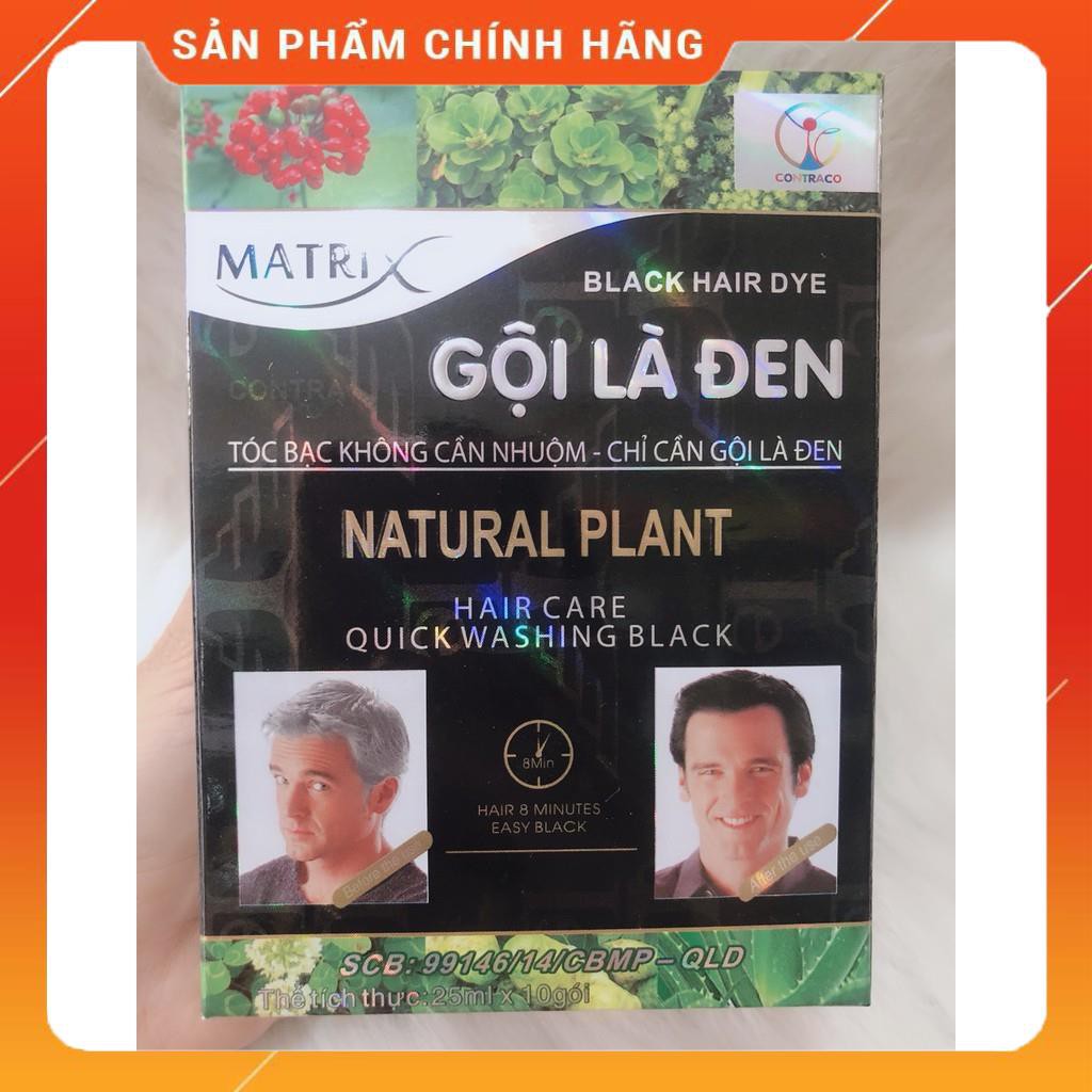 Thuốc nhuộm tóc Matrix Natural Plant 25ml gội là đen lẻ 1 gói