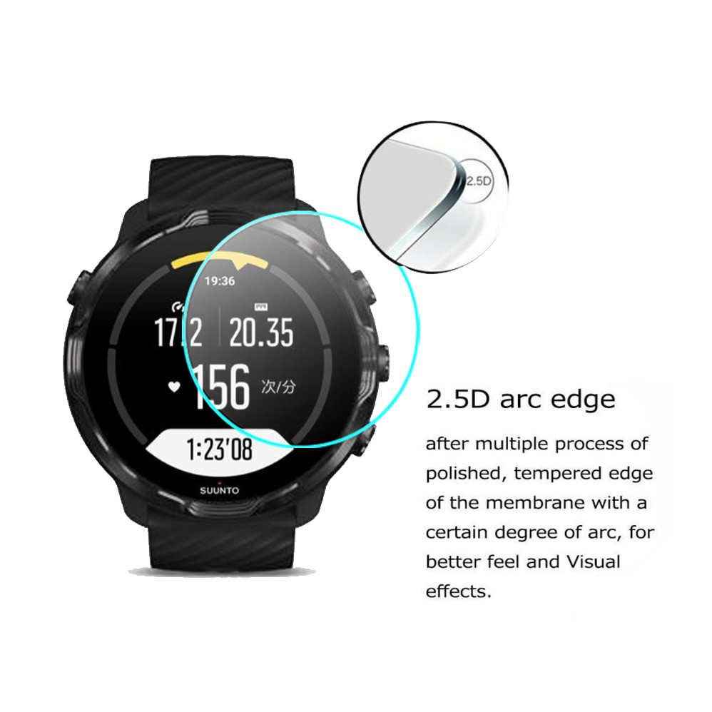 2 chiếc Kính cường lực trong suốt cho SUUNTO 7 Kính bảo vệ màn hình đồng hồ thông minh SUUNTO7 2.5D 9H Chống xước Kính độ nét cao