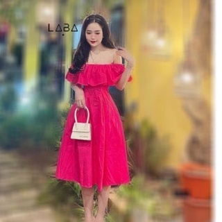 Đầm thô trễ vai bèo 3 màu siêu xinh có ảnh thật kèm video