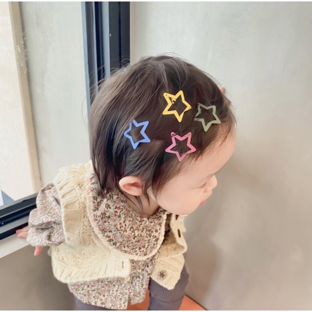 RẺ VÔ ĐỊCH  combo, bộ 6 chiếc cặp tóc bấm hình ngôi sao nhiều màu sắc xinh xắn