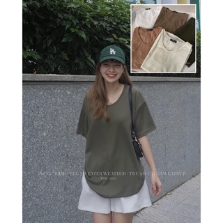 Áo thun gạo cổ rộng vạt bầu basic the.sweaterweather TSW