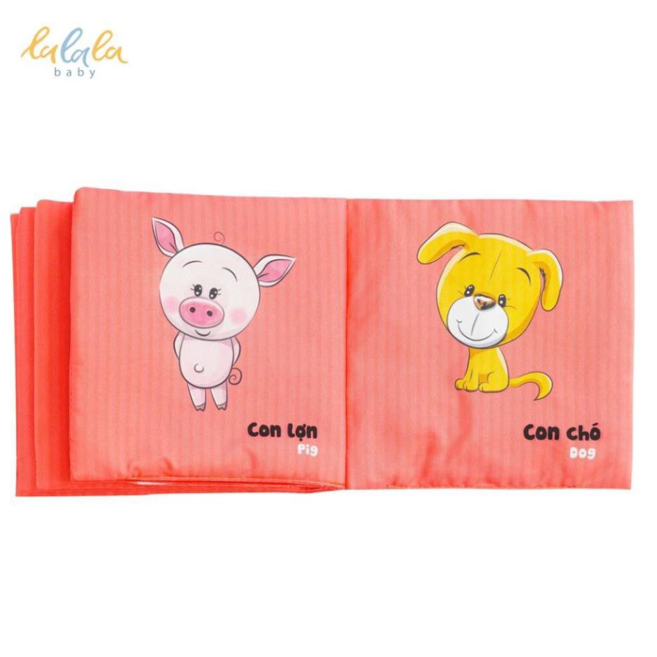 Sách vải Lalala baby, kích thích đa giác quan chủ đề Động vật, kích thước 15x15cm 12 trang