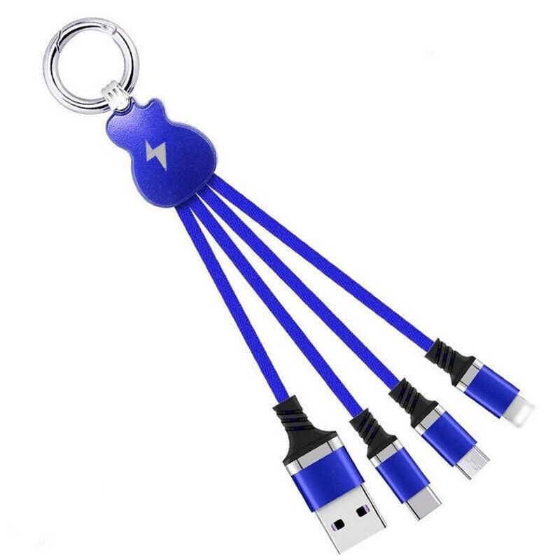 3 in 1 Usb Charging Cable Guitar Design Keychain Data Line ❤HT
