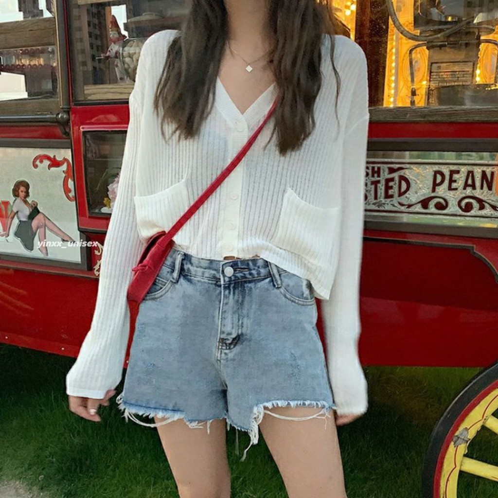 áo khoác cardigan áo khoác thun nữ 2 túi cực iu cực dễ thương