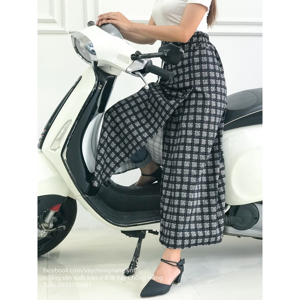 Váy chống nắng freeSize kaki bông xẻ tà | BigBuy360 - bigbuy360.vn