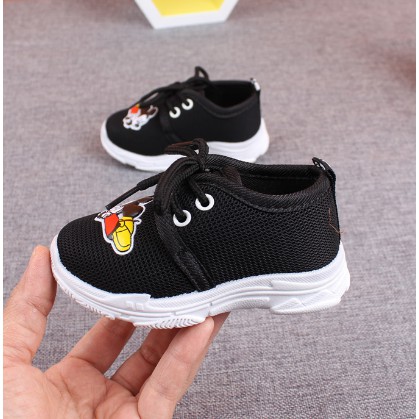 Giày sneaker trẻ em đen siêu thoáng hoa cúc Daisy - Mickey