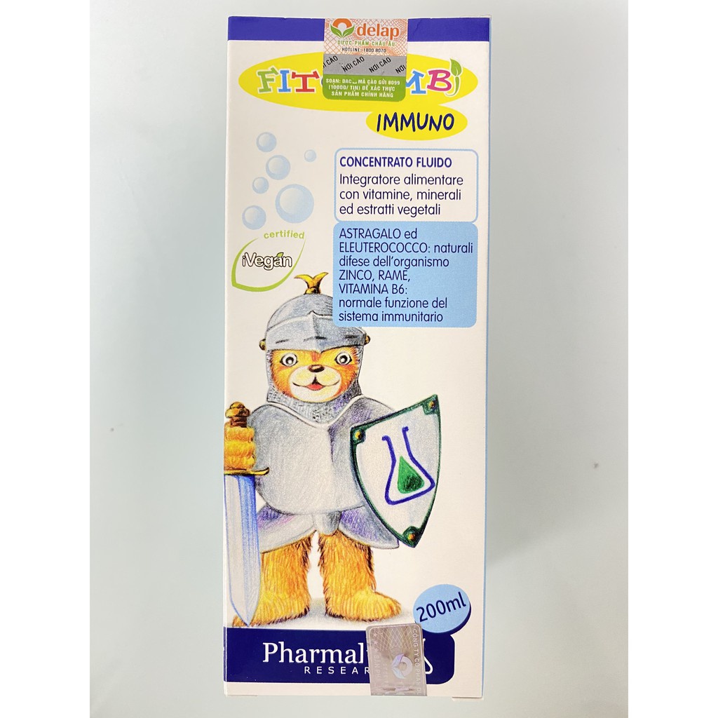 Fitobimbi Immuno - Tăng Cường Miễn Dịch Cho Bé Từ Thảo Dược Châu Âu có thành phần 100% thảo dược chuẩn hóa Châu Âu: